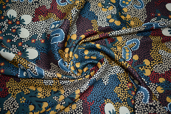 Polyester - Bush Sultana Charcoal by Audrey Napanangka