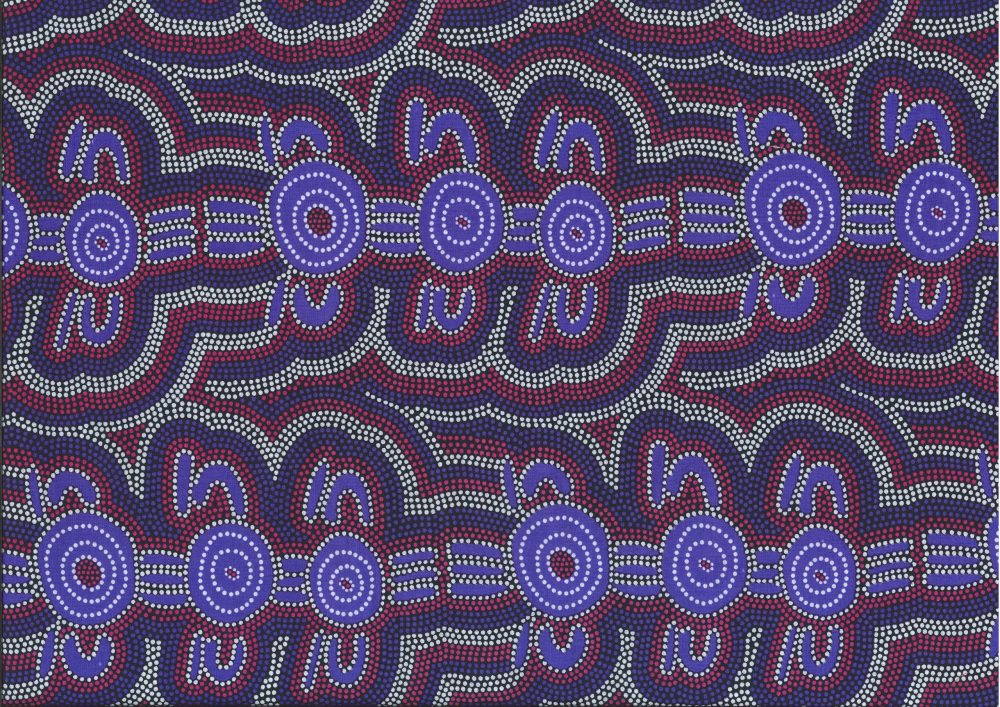Bush Medicine with Long Stripes Navy Blue by Eileen Bonney