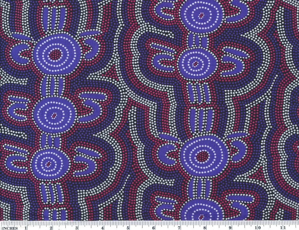 Bush Medicine with Long Stripes Navy Blue by Eileen Bonney